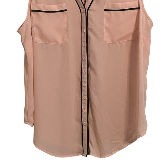 Torrid Button Down Tank Piped Blouse - Picture 3 of 7